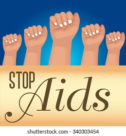 Vector illustration of 1st December World Aids Day background.