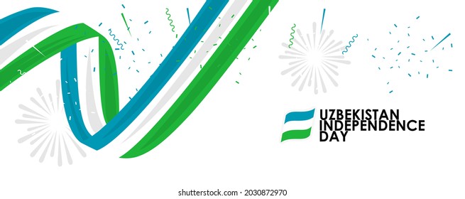 vector illustration of 1st September Uzbekistan Happy Independence Day. Web header or banner design with stylish text 1st September and Abstract ornament Background.