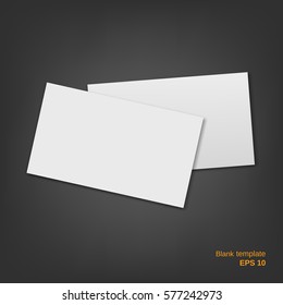 Vector illustration of 2 blanks with shadows on grey background. Empty white paper sheets. It can be used as a mock up template for your different projects. Fully editable EPS 10 file.