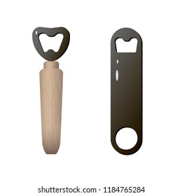 Vector illustration of  2 cap catcher beer opener