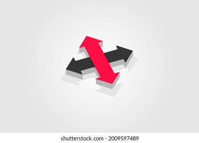 Vector illustration of 2 color arrow with effect. Vector illustration
