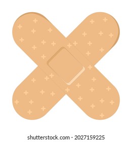 Ilustración vectorial de 2 yeso médico apilados sobre una herida, perfecto para publicitar productos sanitarios