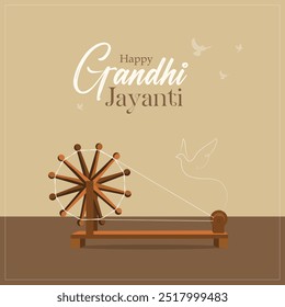 Vector illustration 2 october Mahatma gandhi jayanti. social media poster for gandhi jayanti. national holiday in India. banner, poster template