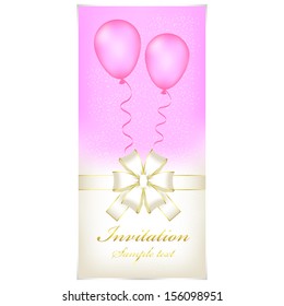 Vector illustration of 2 pink balloons