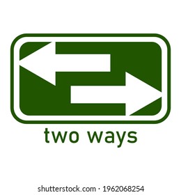 Ilustración vectorial de un signo de dos vías. Puede utilizarse como logotipo para una marca e icono.