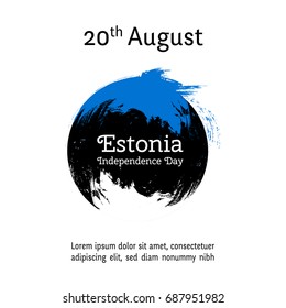 Vector illustration for 20 August Estonia Independence day in grunge style. Design template for poster, banner,flayer,greeting, invitation cards. Independence day card. Estonia national day design.