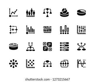 Vector Illustration Of 20 Icons. Editable Pack Profits, Infographic, Pie chart, Bar Diagram