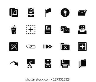 Vector Illustration Of 20 Icons. Editable Pack Font, Save, Report, Cut, o, Email, Forward, Remove, Add, Flag