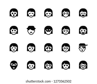 Vector Illustration Of 20 Icons. Editable Pack Yelling, Dissapointment, Shocked, Angry, Superhero, Laughing, Sca, Love, Emotion, Gentleman, Sad