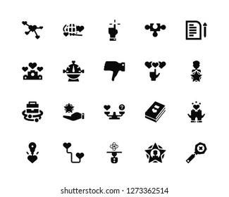 Vector Illustration Of 20 Icons. Editable Pack Molecule, Profile, Knowledge, Connect, Creativity, Agreement, Choice, Heart, Business, Gauge, Hand