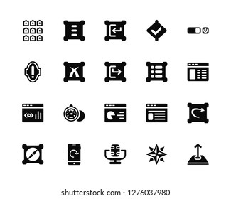 Vector Illustration Of 20 Icons. Editable Pack Menu, Wind rose, Microphone, Smartphone, Navigation, On, Browser, X mark, Login
