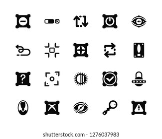 Vector Illustration Of 20 Icons. Editable Pack Remove, Search, Hide, Error, User, View, Arrows, Brightness, Question, Fullscreen, Arrows