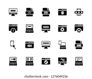 Vector Illustration Of 20 Icons. Editable Pack Website, Development, Success, Data, Locked, Password, Browser, Binary, Search, Seo, Css file format
