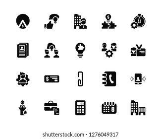Vector Illustration Of 20 Icons. Editable Pack Market, Calendar, Calculating, Briefcase, Best, Timer, Resource, Clip, Man, Share, Leader