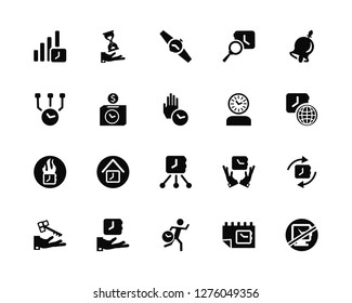 Vector Illustration Of 20 Icons. Editable Pack Develop, Calendar, Hurry, Save time, Key, Alarm, Time pressure, manager, Deadline, is money, Watch