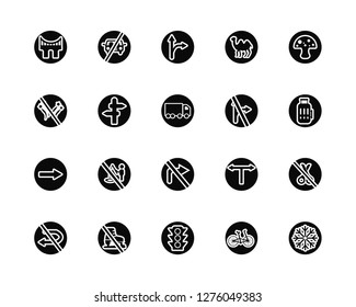 Vector Illustration Of 20 Icons. Editable Pack Bridge, Bicycle, Traffic light, No turn, skating, Mushroom, straight, turn right, One way, Crossroads, Intersection