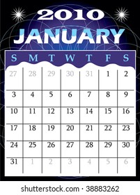 Vector Illustration of 2010 Calendar with a monthly, I have all 12 months designed seperately or all 12 months in a single design.