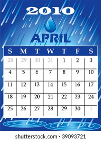 Vector Illustration of 2010 Calendar with a monthly, I have all 12 months designed separately or all 12 months in a single design.
