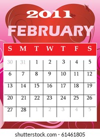 Vector Illustration of 2011 Calendar with a monthly, I have all 12 months designed separately or all 12 months in a single design.