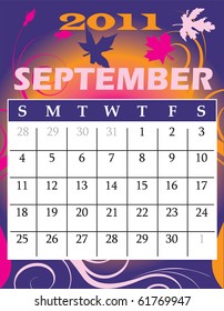 Vector Illustration of 2011 Calendar with a monthly, I have all 12 months designed separately or all 12 months in a single design.