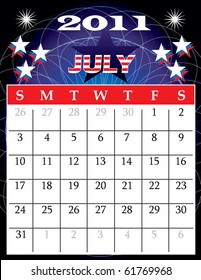 Vector Illustration of 2011 Calendar with a monthly, I have all 12 months designed separately or all 12 months in a single design.