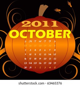 Vector Illustration of 2011 Calendar with a monthly, I have all 12 months designed separately or all 12 months in a single design.