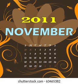 Vector Illustration of 2011 Calendar with a monthly, I have all 12 months designed separately or all 12 months in a single design.