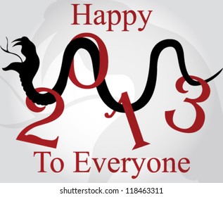 Vector illustration. 2013 year of the snake