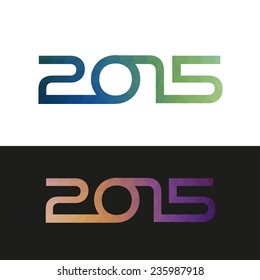 vector illustration of a 2015 black and white