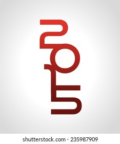vector illustration 2015 red on white background