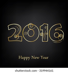 Vector illustration 2016 Happy New Year greeting card