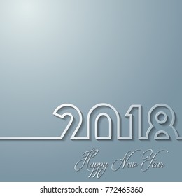 vector illustration of 2018 happy new year modern gray background