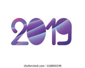 Vector illustration, 2019. Happy New Year card design element