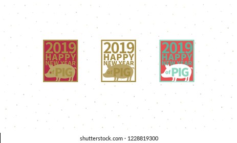 Vector illustration. 2019 Happy New Year design template, Asian Lunar Year.