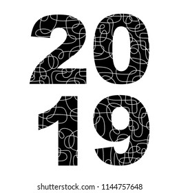 Vector illustration, 2019. New Year design element