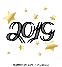 Vector illustration, 2019. New Year design element