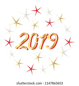 Vector illustration, 2019. New Year design element