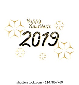 Vector illustration, 2019. New Year design element