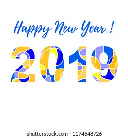 Vector illustration, 2019. New Year design element.