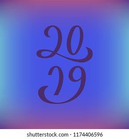 Vector illustration 2019 for typography poster, logotype, flyer, banner, greeting card or postcard.