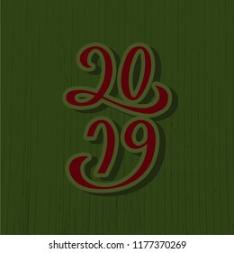 Vector illustration 2019 for typography poster, logotype, flyer, banner, greeting card or postcard.