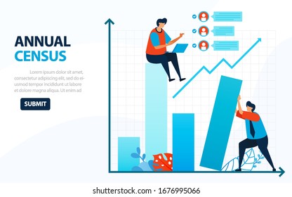 Vector Illustration For 2020 Population Census. Digital Concept With Survey And Check. Can Use For Landing Page, Template, Web, Mobile App, Poster, Banner, Flyer, Background, Website, Advertisement