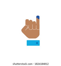 Vektorgrafik der 2020 in Indonesien abgehaltenen Kommunalwahlen (Pilkada). Die blaue Farbe des kleinen Fingers wurde ausgewählt.