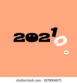 vector illustration 2020 replaced with 2021, happy new year 2021, preparation for welcoming the new year 2021