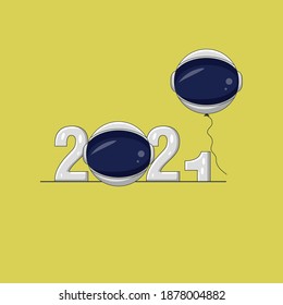 vector illustration 2020 replaced with 2021, happy new year 2021, preparation for welcoming the new year 2021