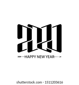 Vector illustration of 2020 text design pattern. Happy New Year and happy holidays with presents and love.
