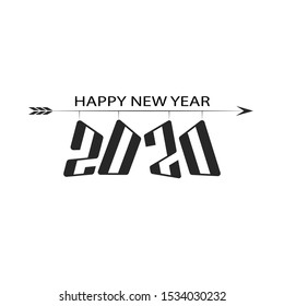 Vector illustration of 2020 text design pattern. Happy New Year and happy holidays with presents and love.