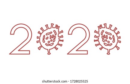 Vector illustration 2020 year Quarantine  Coronavirus Pandemic COVID-19 Stop  virus Danger 2019-nCoV Outbreaks of influenza Worldwide threat of infection. Health risk. Medical concept