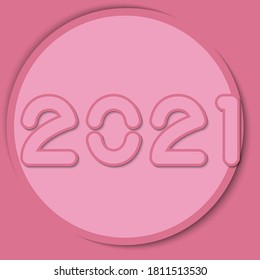 Ilustración vectorial del número del logotipo 2021 con color suave. Color suave de la tipografía de 2021. Concepto de diseño para feliz tarjeta de Año Nuevo 2021, fondo, afiches.