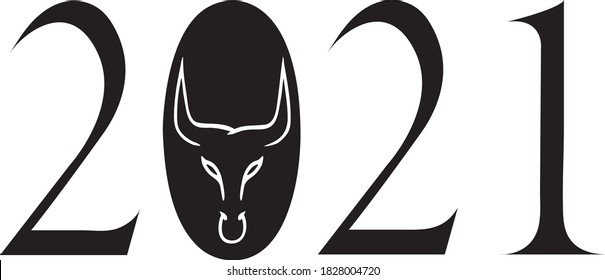 Vector illustration of 2021 text for template invitations, greeting cards.  2021 poster, badge, banner, tag and icon, shop logotype. Handwriting. 2021 calligraphy background.